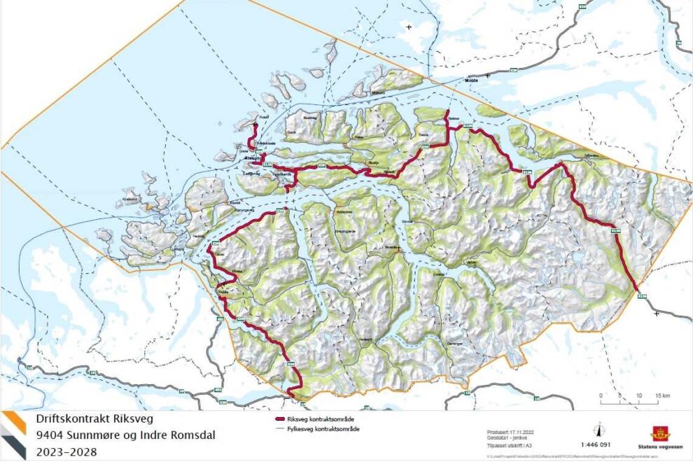Presis Vegdrift AS skal drifte riksvegene på Sunnmøre og i Indre Romsdal