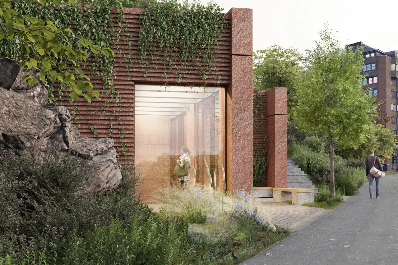 Fossiler skal utsmykke stasjon