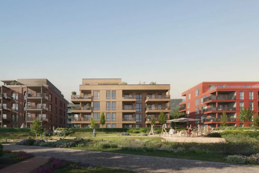 Totalt utbyggingsareal er på ca. 14.300 m² BTA. Illustrasjon: Places