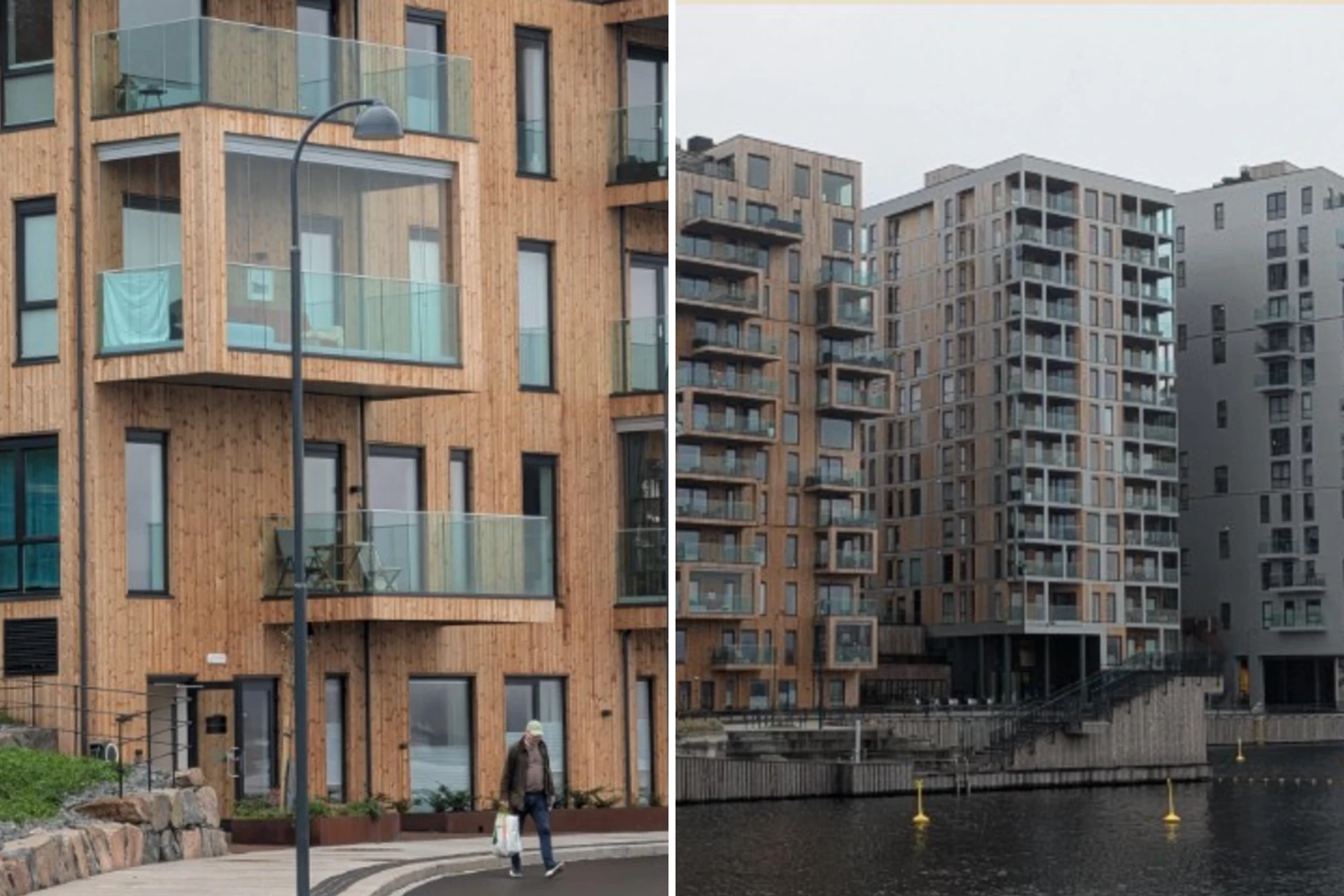 «De tre søstre» i Kanalbyen, Kristiasand. Foto: Arkitekturopprore