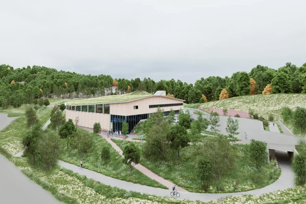 Betonmast bygger nullutslippsanlegg for Ragn-Sells i Drammen. Illustrasjon Lala Tøyen