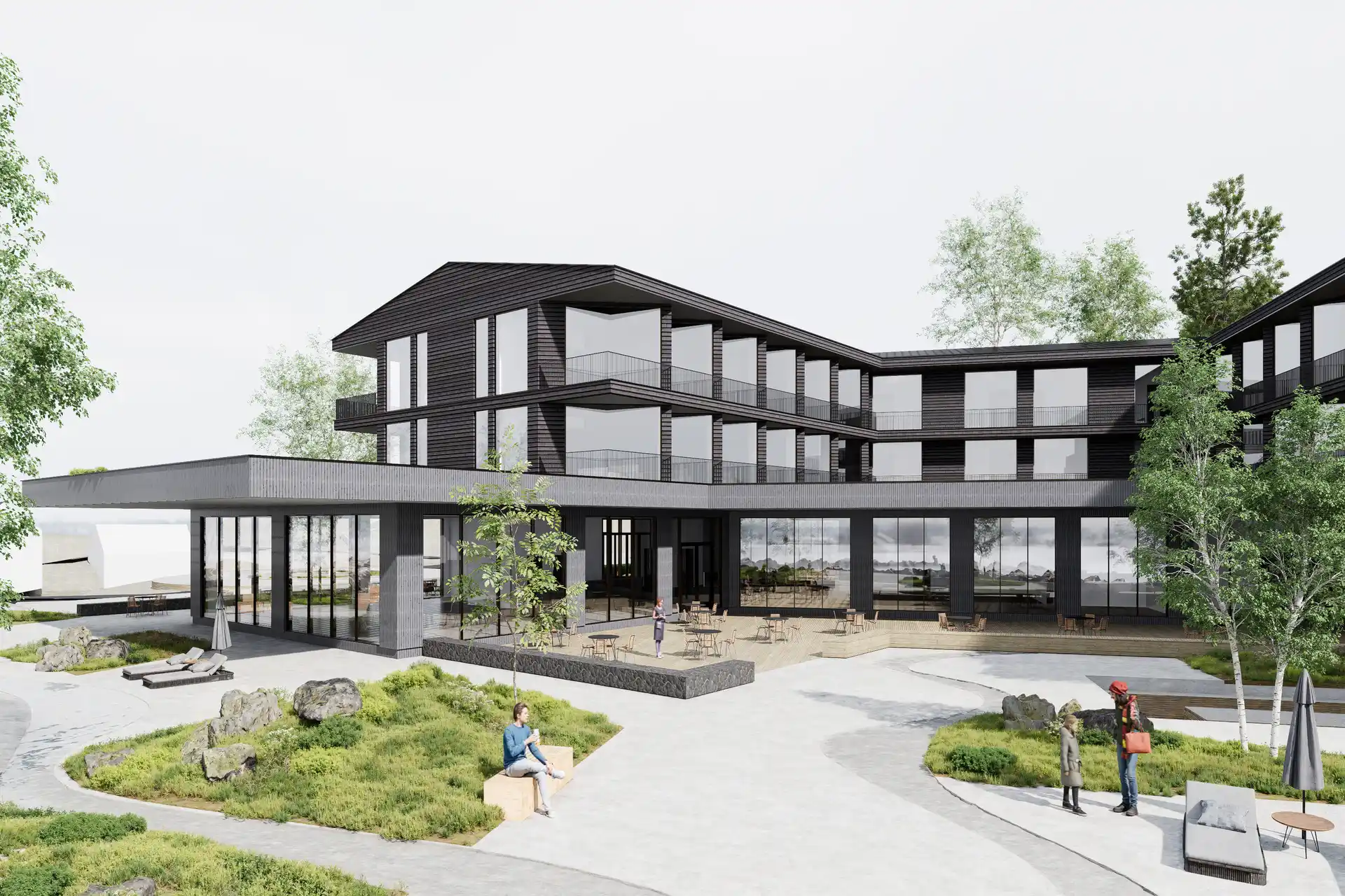 Arbeidet med å bygge Byrknes hotell starter opp i mai. DARK Arkitekter