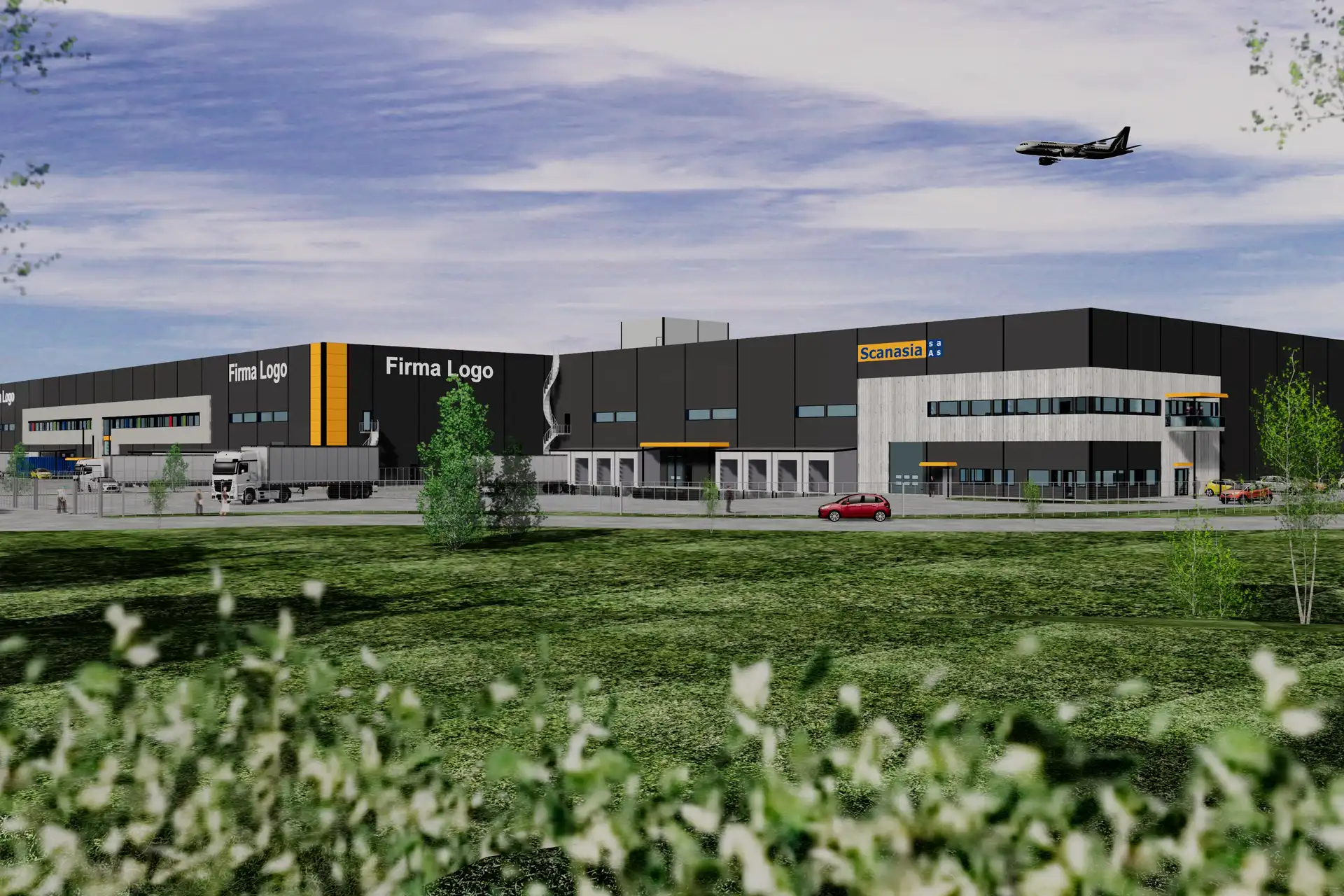 Bygget blir totalt på cirka 20.800 m2. Illustrasjon: Veidekke Logistikkbygg
