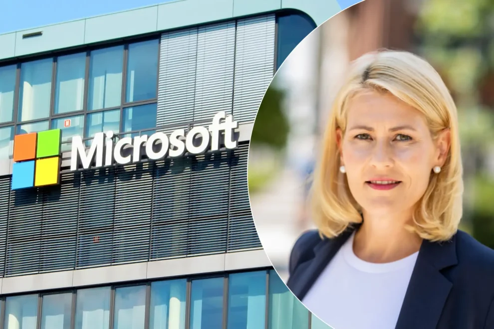 Kristine Dahl Steidel, administrerende direktør i Microsoft Norge. Foto: Microsoft / Fasade: efes, CC0, via Wikimedia Commons