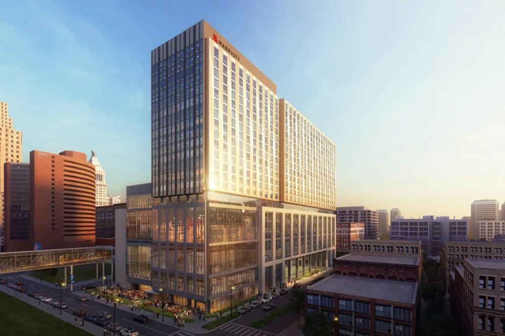 Illustrasjon av det planerade hotellet med 700 rom i Cincinnati, OhioIllustrasjon av det planlagte hotellet med 700 rom i Cincinnati, Ohio. Image: Portman Holdings